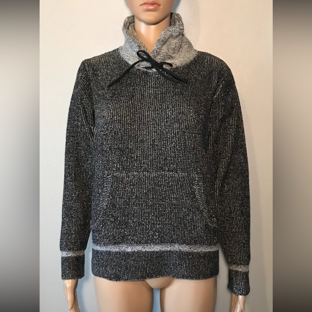 Truth Substance Women's Sweater Size S Knit Kangaroo Pocket Mock Neck Cotton